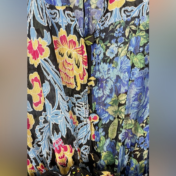 Zara Floral Playsuit Romper Kimono Coquette - Picture 5 of 10